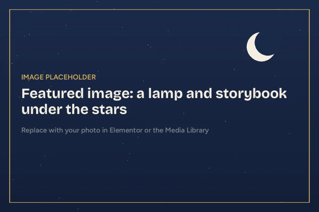 Bedtime storytelling tips featured image with moon and stars